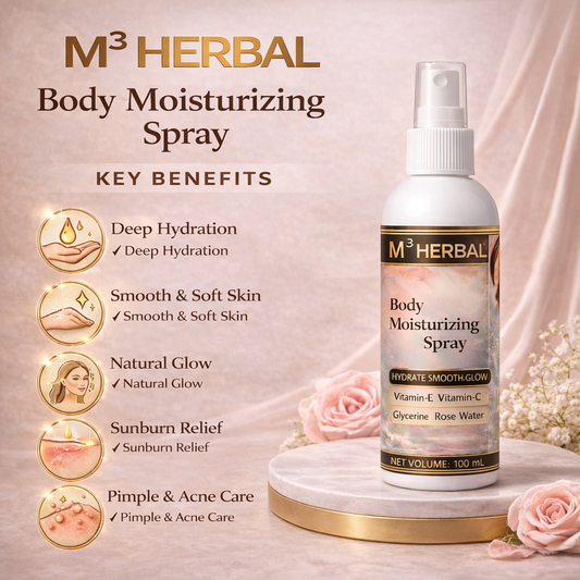 M3Herbal Body Moisturizing Spray Enriched with Vitamin-C & Vitamin-E